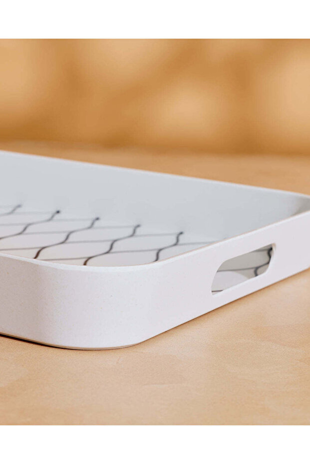 Grey Bamboo Rectangle Medium Serving Tray - 4