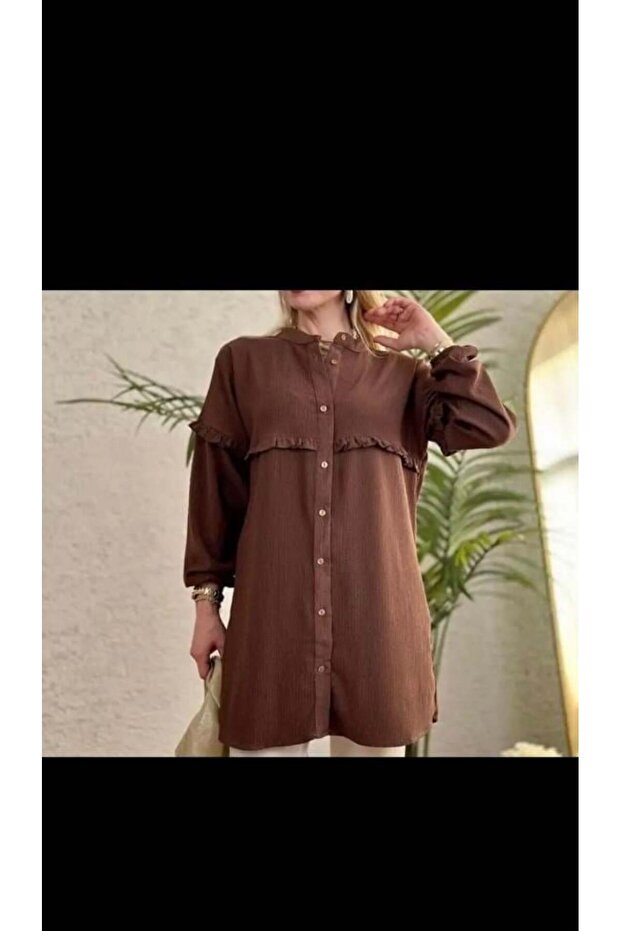 Women's Judge Collar Shirt Brown