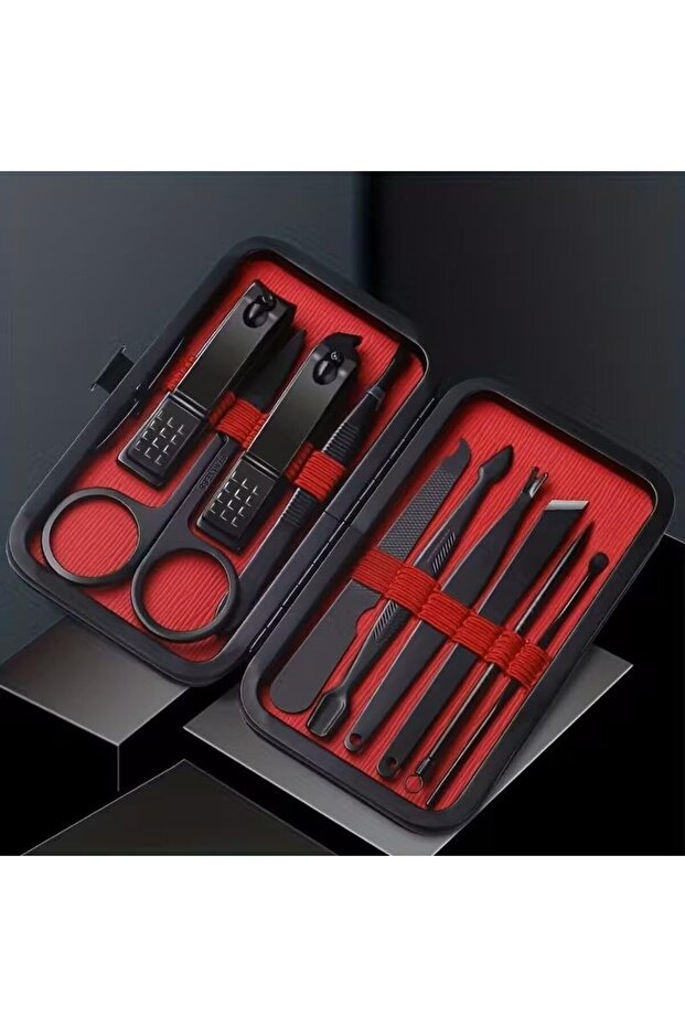 10pcs Ultra Sharp Stainless Steel Nail Care Kit, Manicure and Pedicure Set with Black Case, Precisio