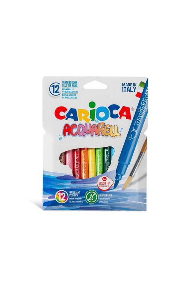 Carioca Acquarell Brush Tip Felt Tip Pen 12 Colors