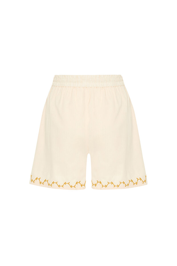 ETNİK NAKIŞLI RELAX FIT ŞORT - 4