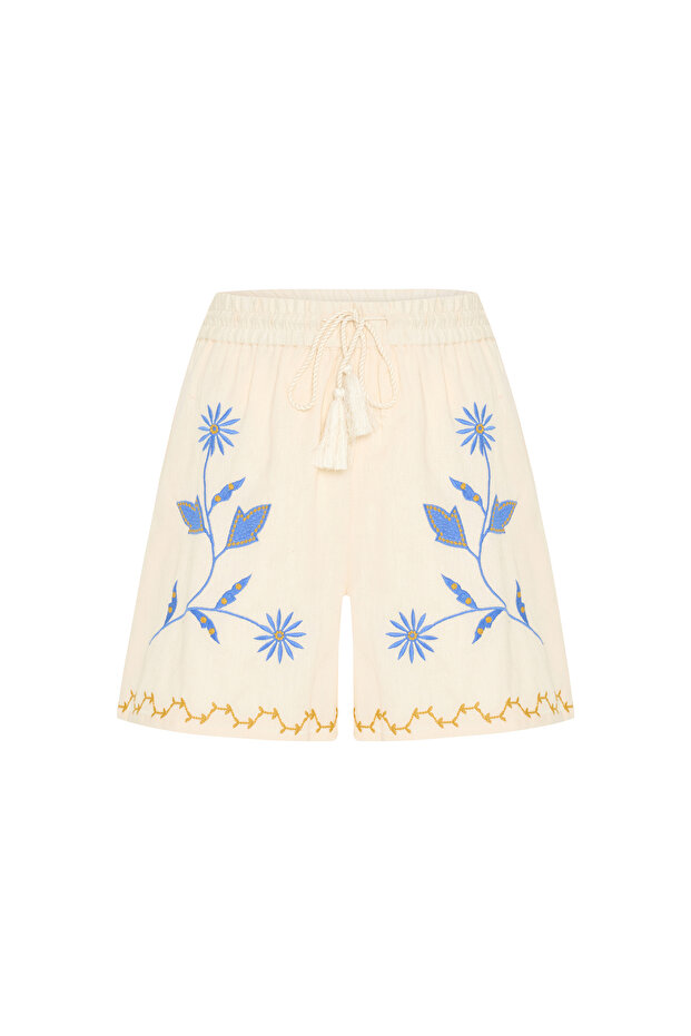 ETNİK NAKIŞLI RELAX FIT ŞORT - 1