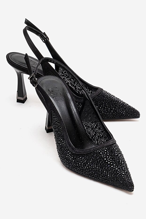 Frea Black Stone Women's Heeled Shoes