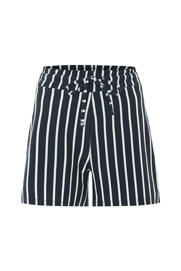 ÇİZGİLİ BAĞLAMALI MİNİ ŞORT - 3