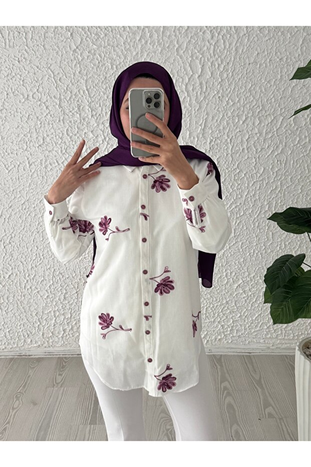 LEYLA DESENLİ GÖMLEK - 1