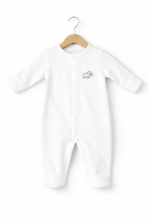 Baby Jumpsuit with Built-In Gloves