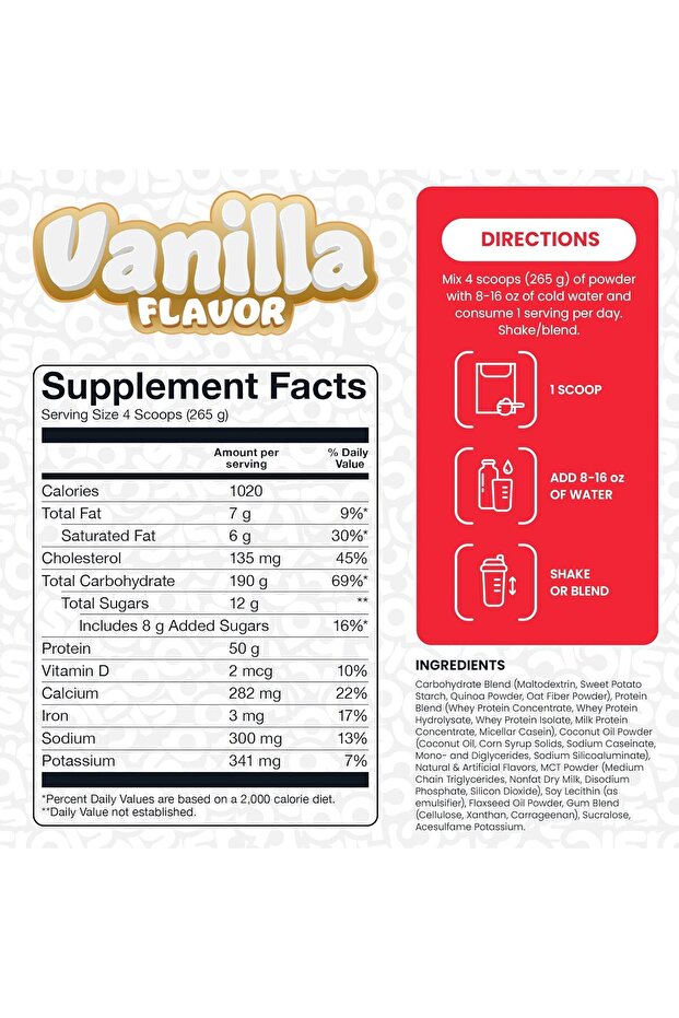 Mass Gainer 15 lbs Vanilla - 2
