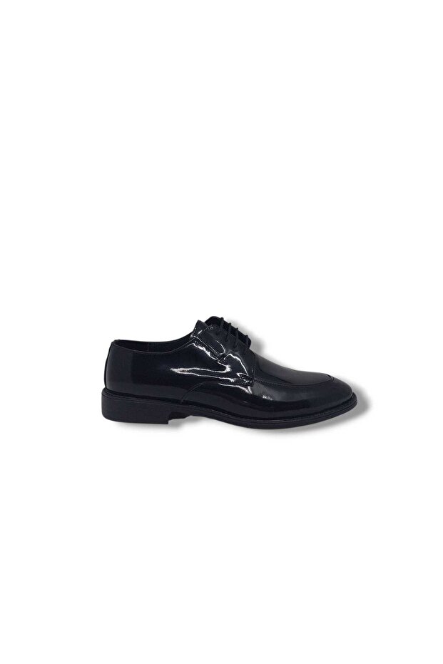Banner 146-112 Men's Black Laced Patent Leather Genuine Leather Classic Shoes
