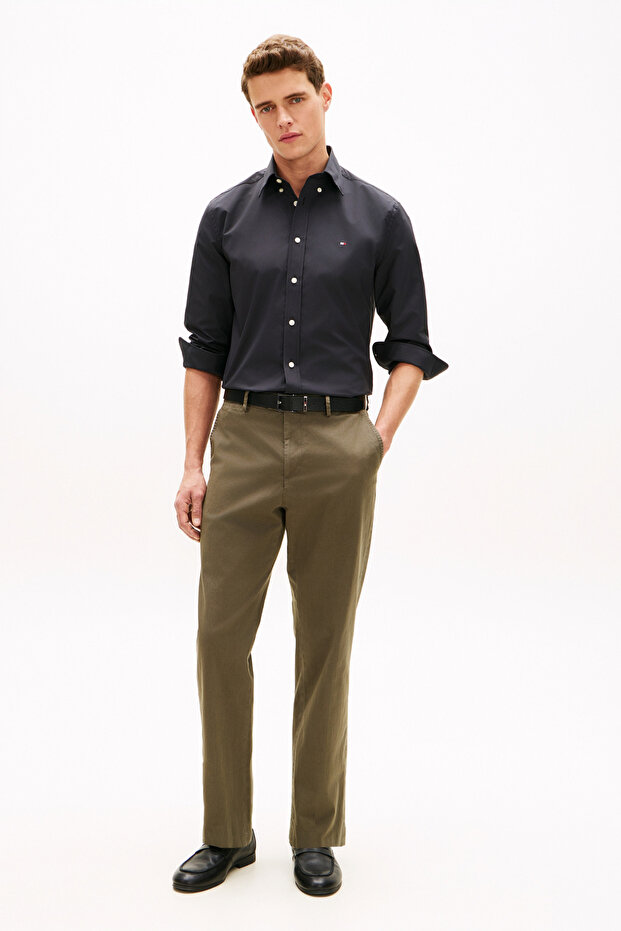 Erkek Poplin Solid Siyah Gömlek - 4