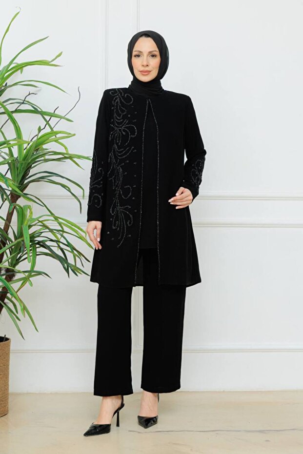 Women's Flower-Embroidered Stylish Pants Suit