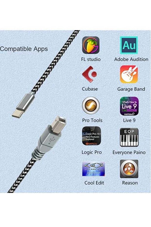 كابل طابعة USB B إلى USB C بطول 1.5 متر - 5