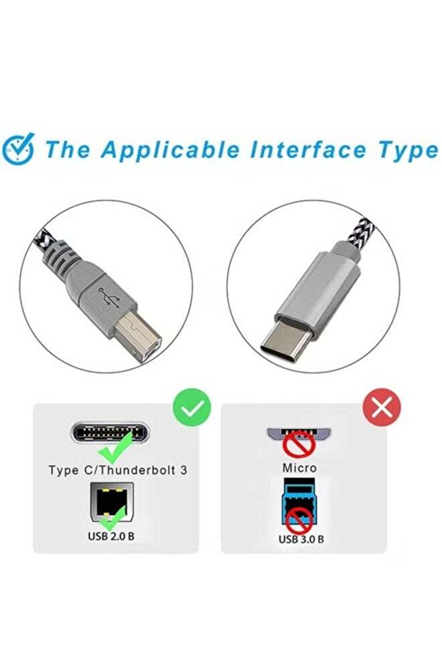 كابل طابعة USB B إلى USB C بطول 1.5 متر - 3