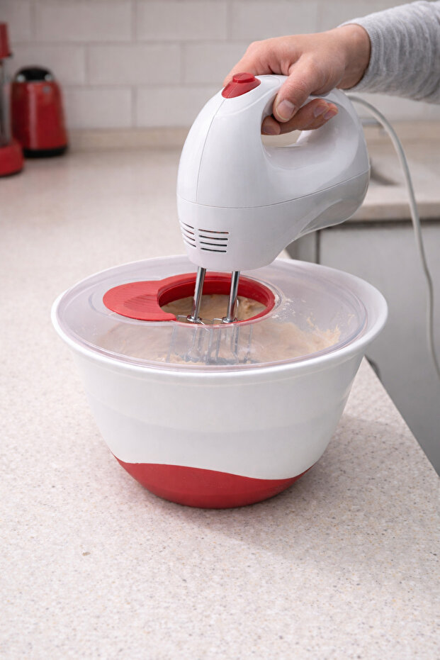 Mixing Bowl Mixer Bowl with Splash-Proof Lid Non-Slip 23X12Cm Ra188