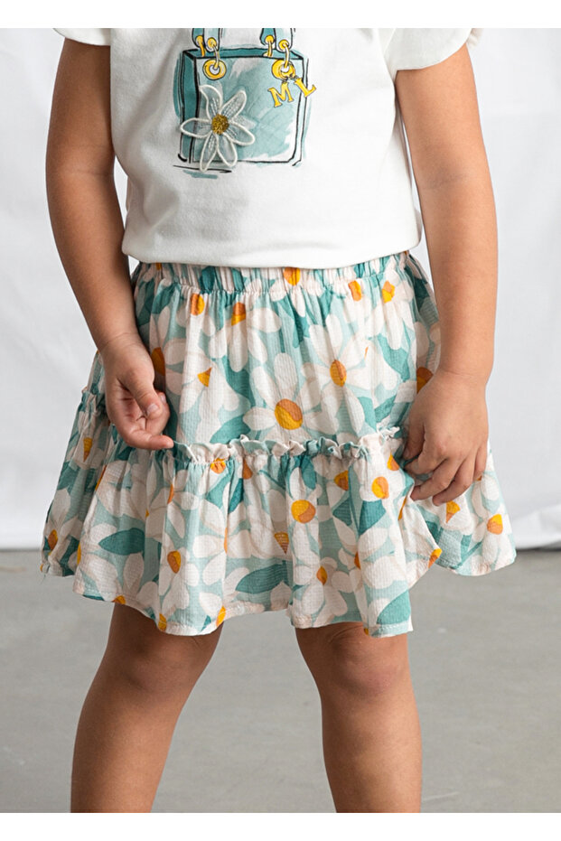 Girl's Printed Floral Skirt 3903