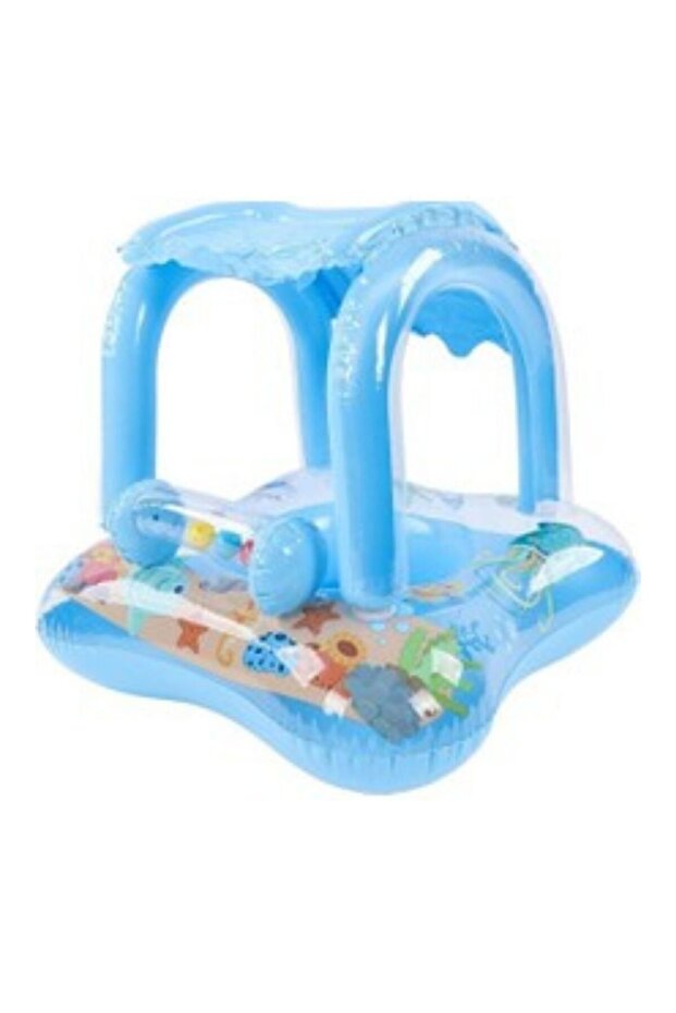 Heribom Gölgelikli Tenteli Çocuk Deniz Simiti Baby Float Bebek Deniz Simiti 0-3 Yaş Bebek Botu