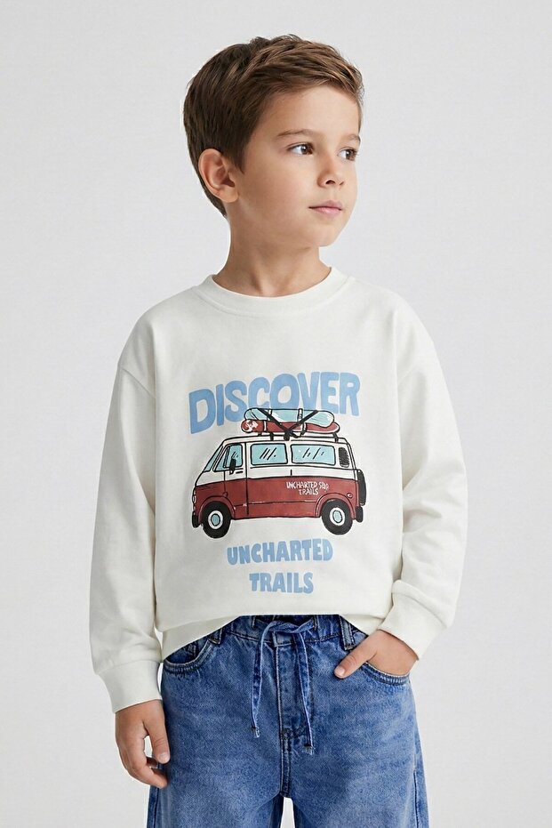 Boys & Girls Boys' Printed Sweatshirt (4-9) Ecru