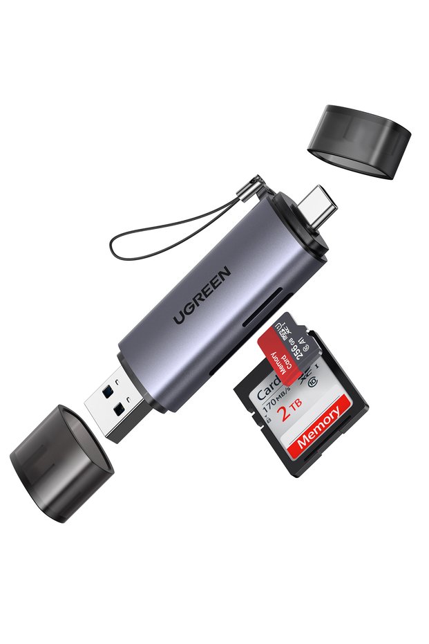 Card reader CM185, SD, micro SD, dual USB-A + USB-C