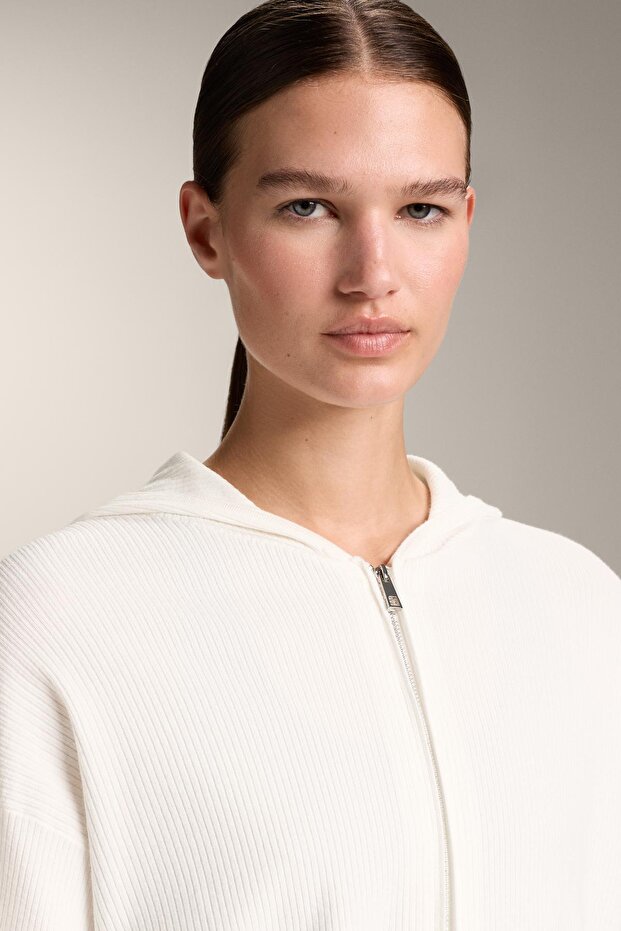 Kapüşonlu örgü ceket - 3