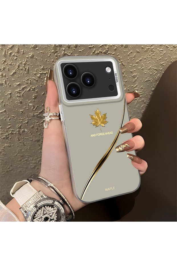 iPhone 17 Pro Compatible Silicone Edge Hard Back Anti-Fall Phone Case Apple Patterned
