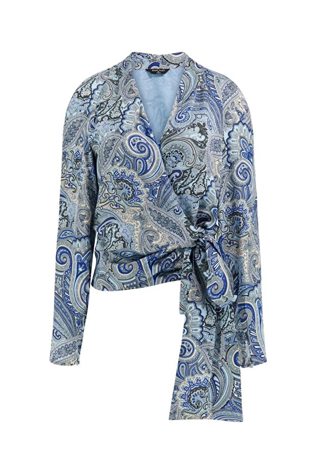 Marciano satin wrap blouse