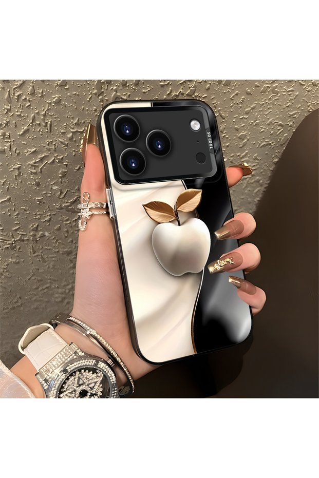 iPhone 17 Pro Max Compatible Silicone Edge Hard Back Anti-Fall Phone Case Apple Patterned
