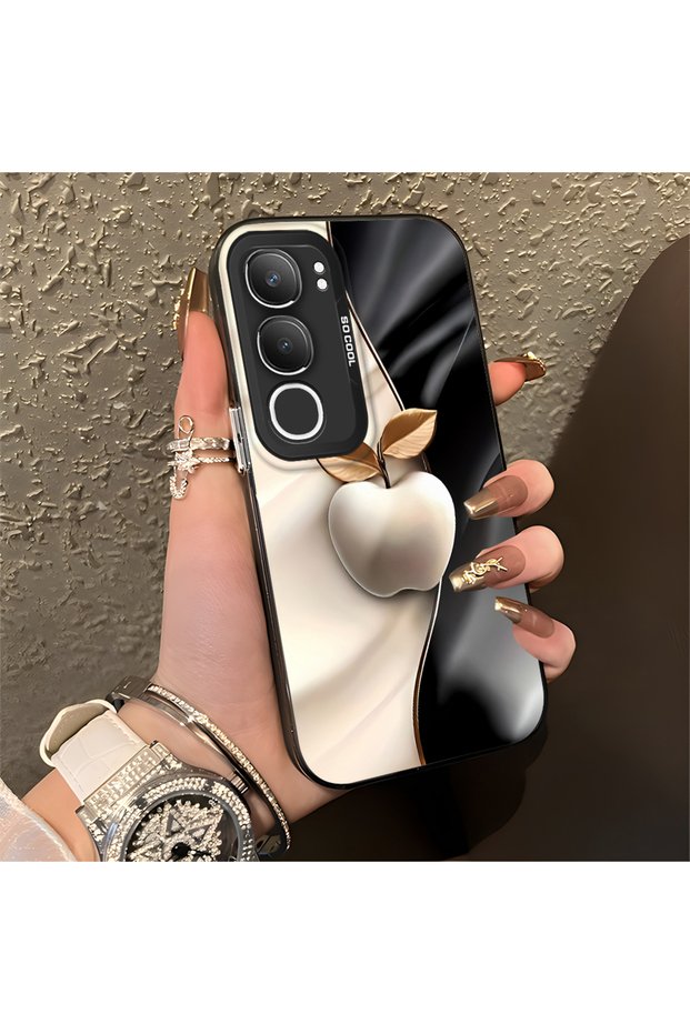 Vivo Y19S Compatible Silicone Edge Hard Back Anti-Fall Phone Case Apple Patterned