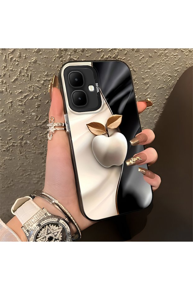 Tecno Spark Go 2 Compatible Silicone Edge Hard Back Anti-Fall Phone Case Apple Patterned