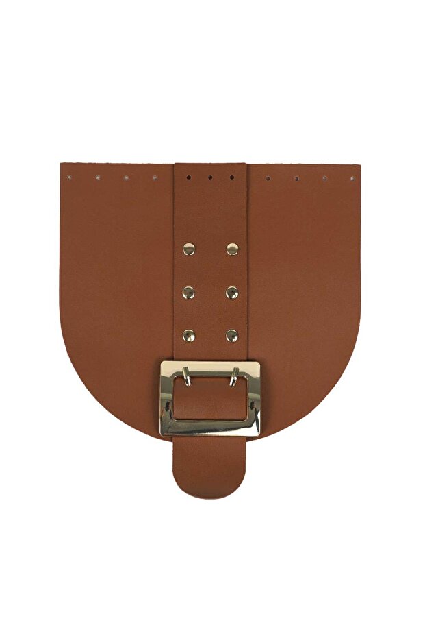 Gold Buckled Faux Leather Bag Cover - Tan