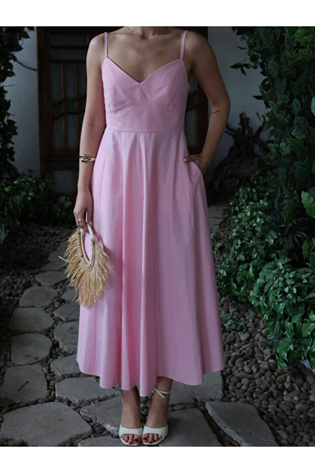 FLOWER POPLİN ELBİSE - 2