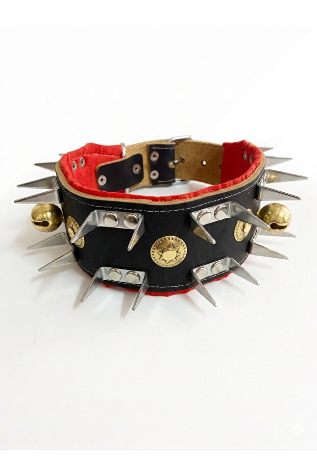 Kangal Shepherd Collar with 2 Bells Genuine Buffalo Horn Leather Si