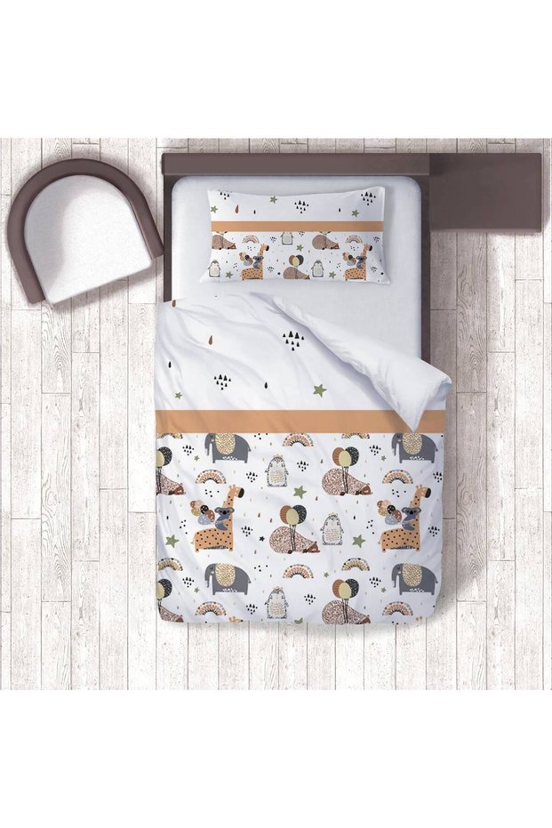 Children's Room Cotton Lu Duvet Cover Set Bed Sheet Sız Orman Hayvanları No.01438