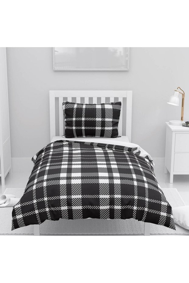 Children's Room Cotton Lu Duvet Cover Set Bed Sheet Sız Plaid No.55116