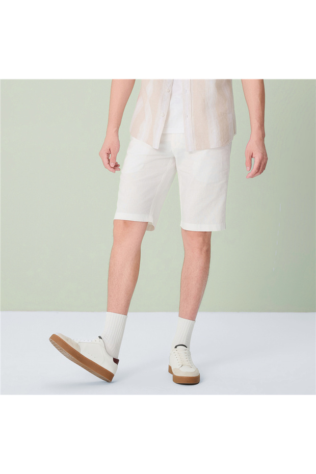 Men's Slim Linen Cotton Bermuda Shorts