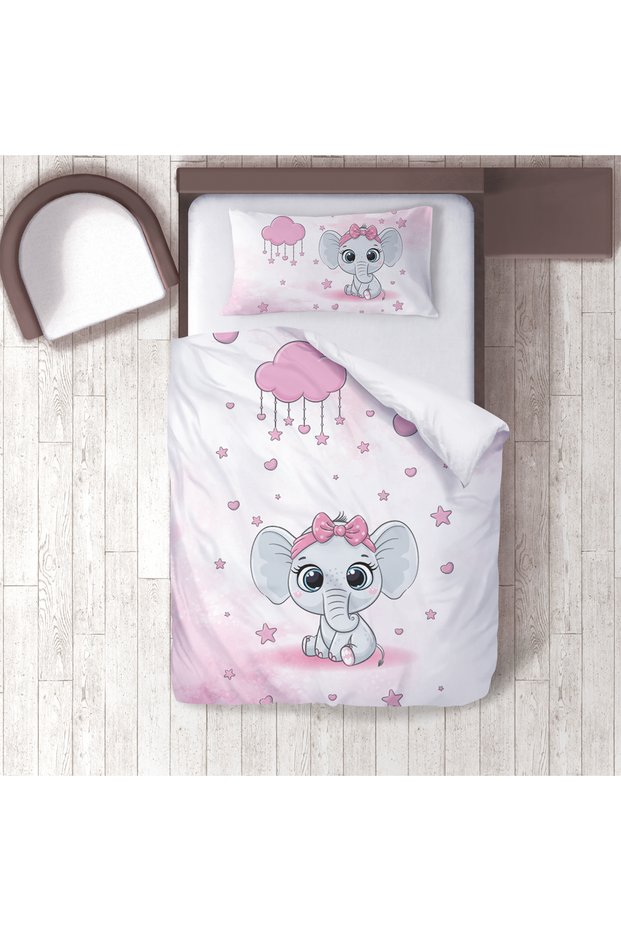 Children's Room Cotton Lu Duvet Cover Set Bed Sheet Sız Fil No.00211