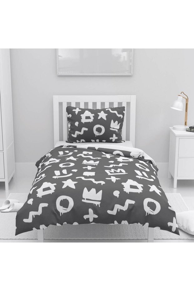 Children's Room Cotton Lu Duvet Cover Set Bed Sheet Sız Soyut Shapes No.55081