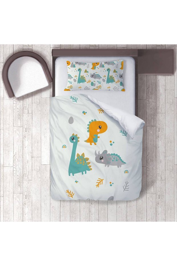 Children's Room Cotton Lu Duvet Cover Set Bed Sheet Sız Dinosauurs No.01415