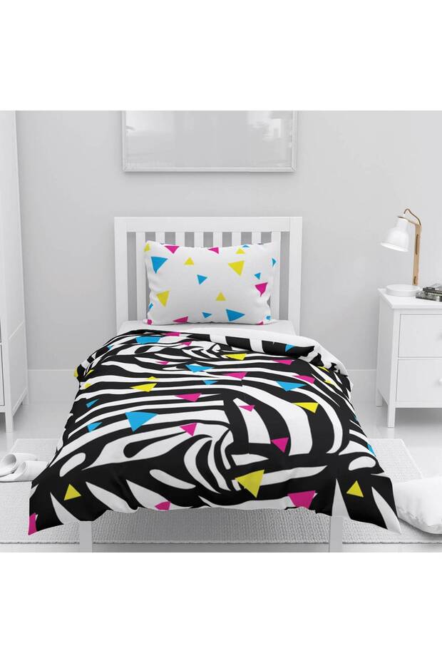 Children's Room Cotton Lu Duvet Cover Set Bed Sheet Sız Zebra No.55140