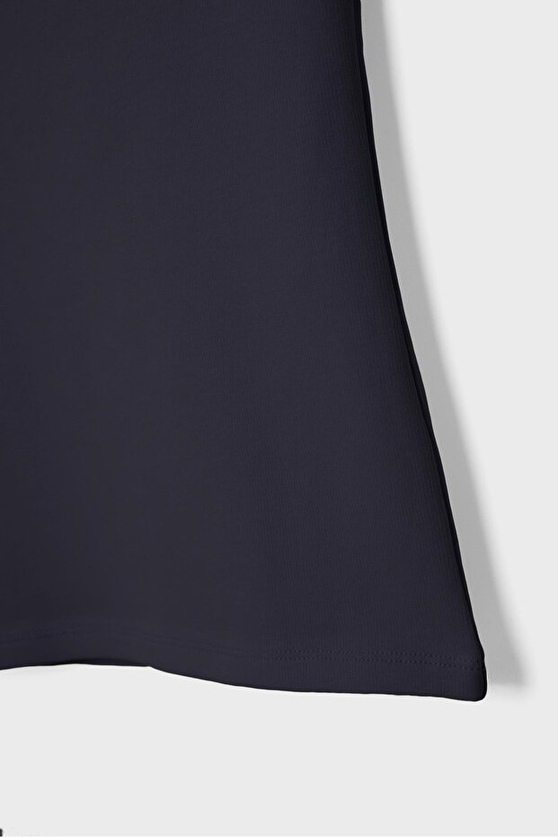 Basic geniş yaka tişört - 8