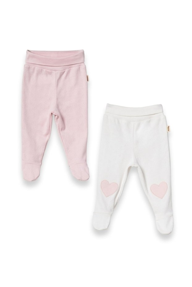 100% Cotton Organic Cotton Piece Baby Bottom Set with Booties – Baby Girl, Newborn Booties and Pants