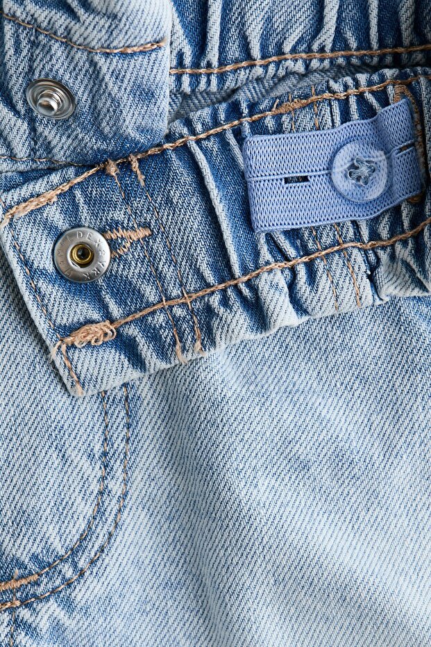 Loose Fit Kot Şort - 2