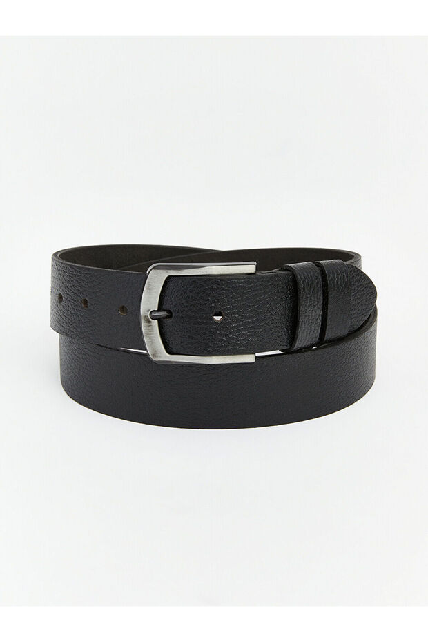 Black Genuine Leather Men's Belt