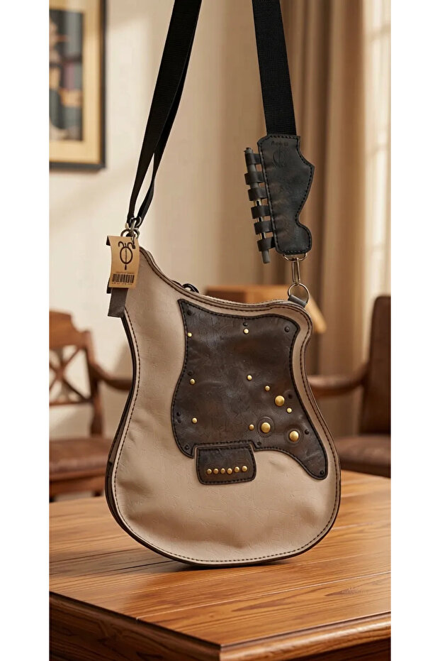 Real Leather Adjustable Shoulder Strap Guitar Bag Hand Stitching