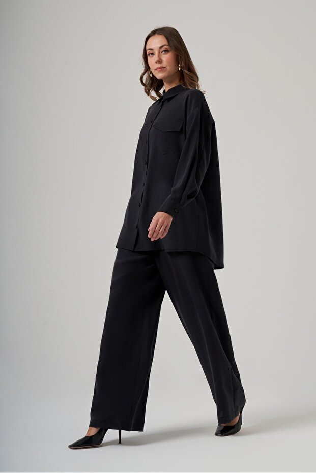 1063 Basic Gömlek Takım – Siyah - 1