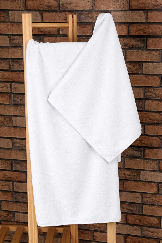 2-Piece 100% Cotton Piece Soft Luxury Bathroom Towel Set White