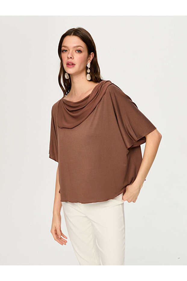 Dökümlü Yaka Modallı Örme Bluz S26BLZ036 - 2