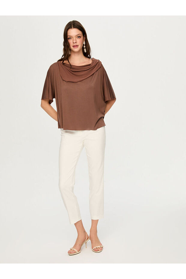 Dökümlü Yaka Modallı Örme Bluz S26BLZ036 - 1