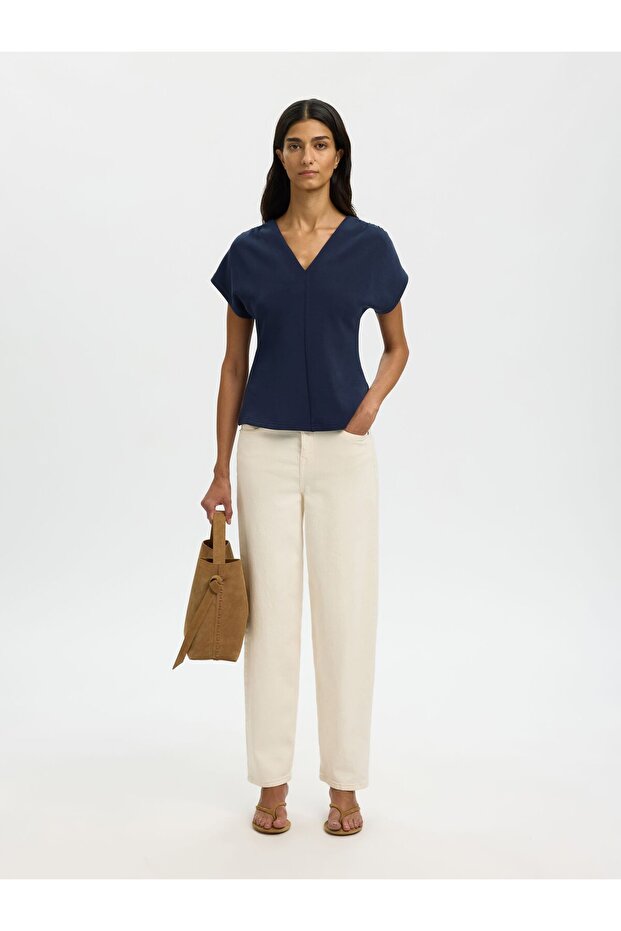 Oberteil mit V-Ausschnitt Gerüscht - 6