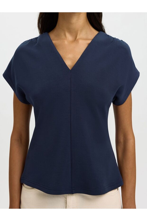 Oberteil mit V-Ausschnitt Gerüscht - 5