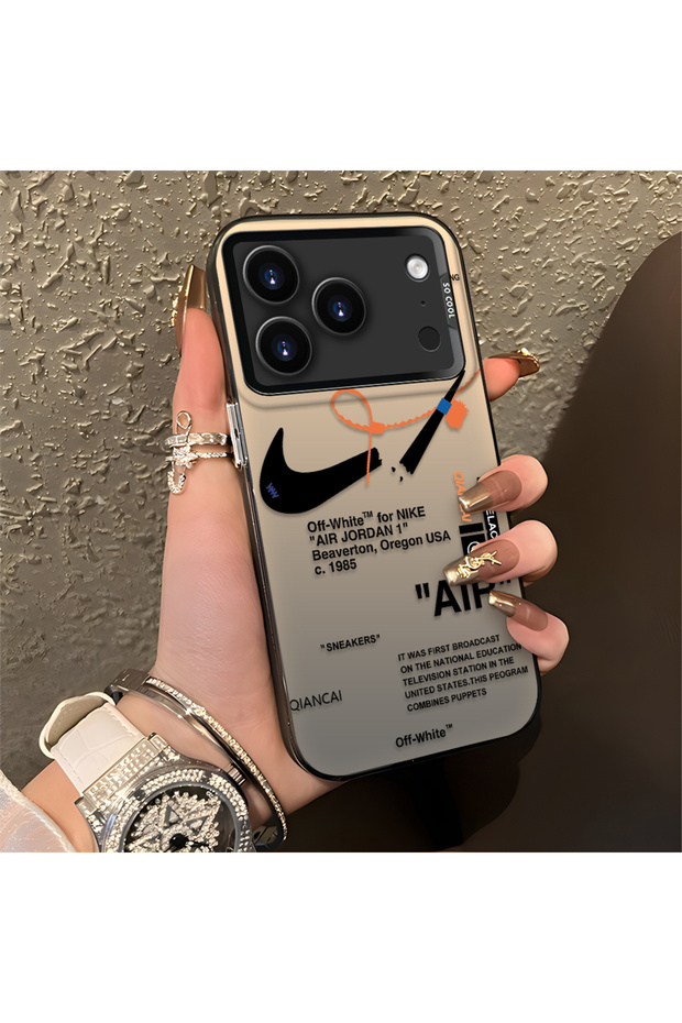iPhone 17/18 Pro Max Compatible Silicone Edge Hard Back Anti-Fall Phone Case Air Pattern