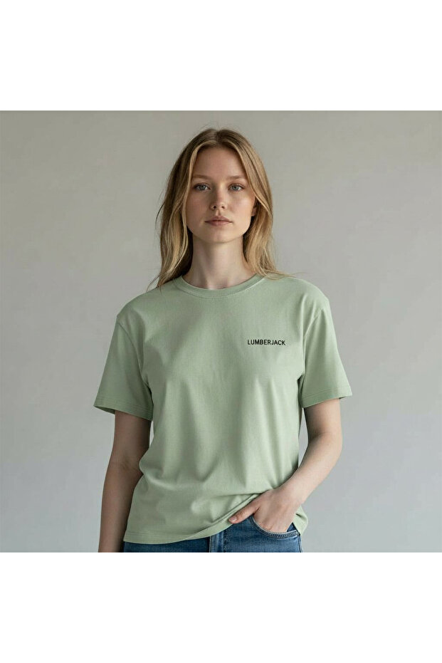 C Neck Women's Green Round Neck T-Shirt